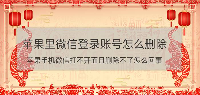 苹果里微信登录账号怎么删除 苹果手机微信打不开而且删除不了怎么回事？